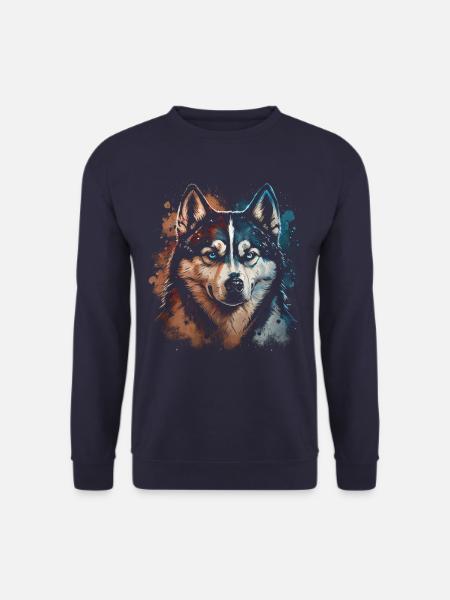 Siberian Husky Hund - Unisex Pullover - Navy