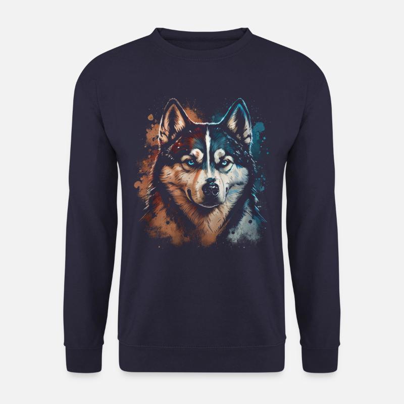 Siberian Husky Hund - Unisex Pullover - Navy