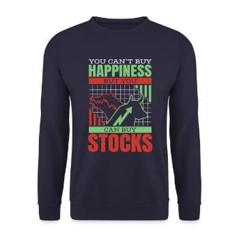 Stock Trading Trader Stock Exchange Trading Stocks - Unisex Sweatshirt - navy - Front - Alina (178cm) & Michal (187cm)