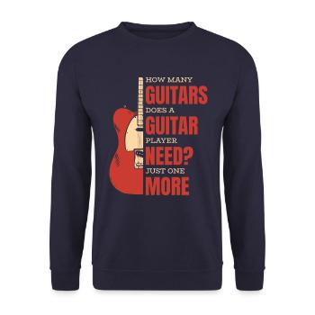 Guitar Guitarist Musician Acoustic Guitar Instruments - Unisex Sweatshirt - navy - Front - Alina (178cm) & Michal (187cm)