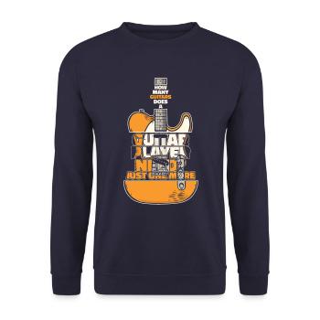 Guitar Guitarist Musician Acoustic Guitar Instruments - Unisex Sweatshirt - navy - Front - Alina (178cm) & Michal (187cm)