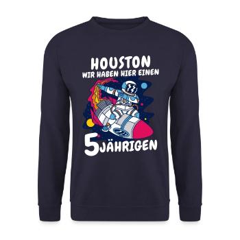 Geburtstagsgeschenk 5 Jahre Geburtstagskind - Unisex Pullover - Navy - Vorne - Alina (178cm) & Michal (187cm)