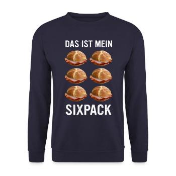 Leberkäs Bayern Leberkas Semmel Fleischkäse - Unisex Pullover - Navy - Vorne - Alina (178cm) & Michal (187cm)