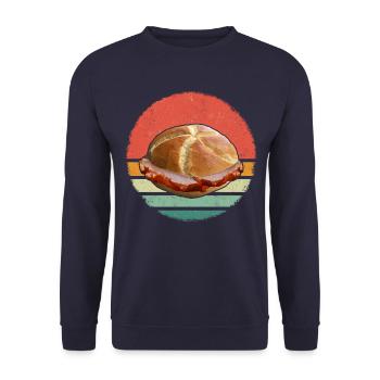 Leberkäs Bayern Leberkas Semmel Fleischkäse - Sweat-shirt Unisexe - marine - Devant - Alina (178cm) & Michal (187cm)