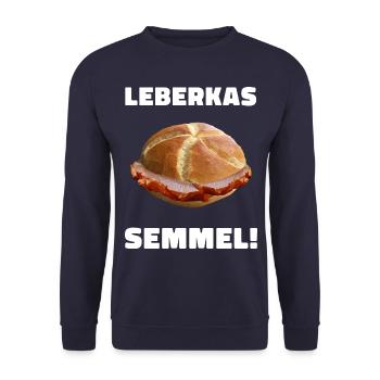 Leberkäs Bayern Leberkas Semmel Fleischkäse - Unisex Pullover - Navy - Vorne - Alina (178cm) & Michal (187cm)