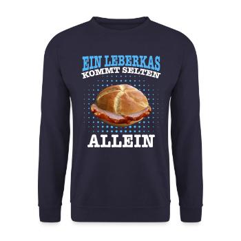 Leberkäs Bayern Leberkas Semmel Fleischkäse - Unisex Pullover - Navy - Vorne - Alina (178cm) & Michal (187cm)