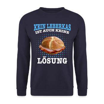 Leberkäs Bayern Leberkas Semmel Fleischkäse - Unisex Pullover - Navy - Vorne - Alina (178cm) & Michal (187cm)