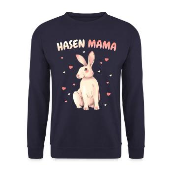 Hase Hasen Kaninchen Haustier - Unisex Pullover - Navy - Vorne - Alina (178cm) & Michal (187cm)