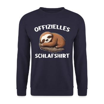 Faultier Faultiere Tier Schlafen Faul - Unisex Pullover - Navy - Vorne - Alina (178cm) & Michal (187cm)