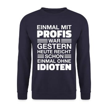 Handwerker Heimwerker Lustig Bauarbeiter Meister - Unisex Pullover - Navy - Vorne - Alina (178cm) & Michal (187cm)