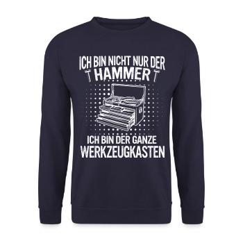 Handwerker Heimwerker Lustig Bauarbeiter Meister - Unisex Pullover - Navy - Vorne - Alina (178cm) & Michal (187cm)