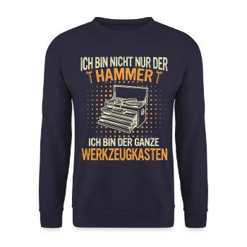 Handwerker Heimwerker Lustig Bauarbeiter Meister - Unisex Pullover - Navy - Vorne - Alina (178cm) & Michal (187cm)