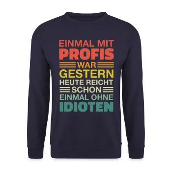 Handwerker Heimwerker Lustig Bauarbeiter Meister - Unisex Pullover - Navy - Vorne - Alina (178cm) & Michal (187cm)