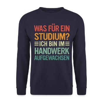 Handwerker Heimwerker Lustig Bauarbeiter Meister - Unisex Pullover - Navy - Vorne - Alina (178cm) & Michal (187cm)