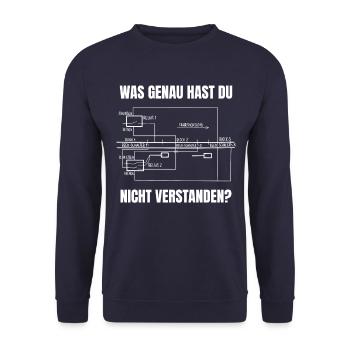 Handwerker Heimwerker Lustig Bauarbeiter Meister - Unisex Pullover - Navy - Vorne - Alina (178cm) & Michal (187cm)