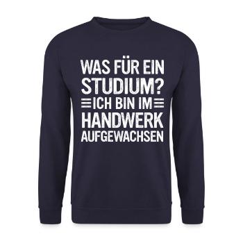Handwerker Heimwerker Lustig Bauarbeiter Meister - Unisex Pullover - Navy - Vorne - Alina (178cm) & Michal (187cm)