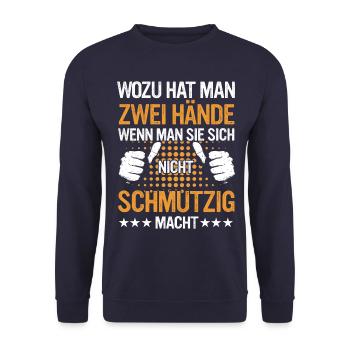 Handwerker Heimwerker Lustig Bauarbeiter Meister - Unisex Pullover - Navy - Vorne - Alina (178cm) & Michal (187cm)