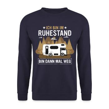 Ruhestand Rentner Rente Pension Renteneintritt - Unisex Pullover - Navy - Vorne - Alina (178cm) & Michal (187cm)