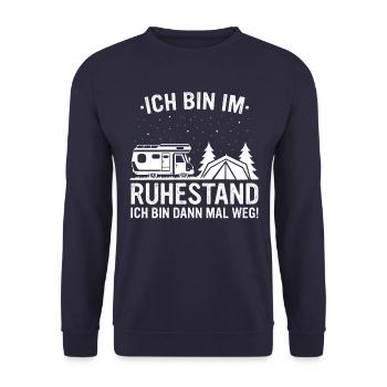 Ruhestand Rentner Rente Pension Renteneintritt - Unisex Pullover - Navy - Vorne - Alina (178cm) & Michal (187cm)