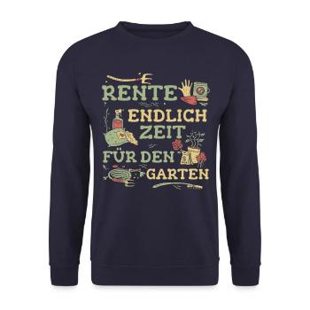 Ruhestand Rentner Rente Pension Renteneintritt - Unisex Pullover - Navy - Vorne - Alina (178cm) & Michal (187cm)