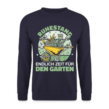 Ruhestand Rentner Rente Pension Renteneintritt - Unisex Pullover - Navy - Vorne - Alina (178cm) & Michal (187cm)