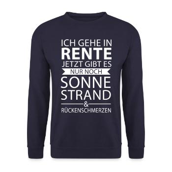 Ruhestand Rentner Rente Pension Renteneintritt - Unisex Pullover - Navy - Vorne - Alina (178cm) & Michal (187cm)