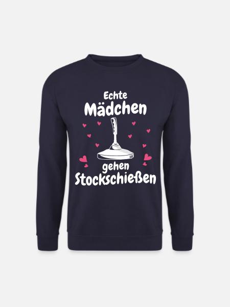 Stockschütze Eisstockschießen Eisstock - Unisex Pullover - Navy