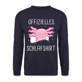 Axolotl Schwanzlurch Axolotls - Unisex Pullover - Navy - Vorne - Alina (178cm) & Michal (187cm)