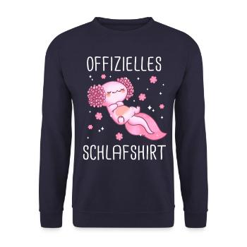 Axolotl Schwanzlurch Axolotls - Unisex Pullover - Navy - Vorne - Alina (178cm) & Michal (187cm)