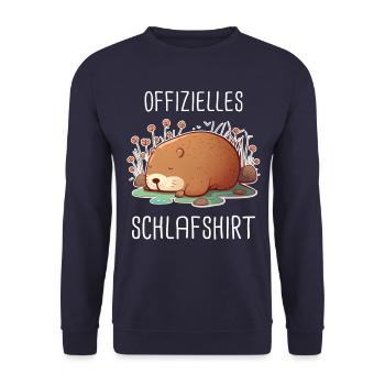 Capybara Wasserschwein Capybaras - Unisex Pullover - Navy - Vorne - Alina (178cm) & Michal (187cm)