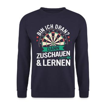 Dart Darts Dartspieler Dartsport - Unisex Pullover - Navy - Vorne - Alina (178cm) & Michal (187cm)