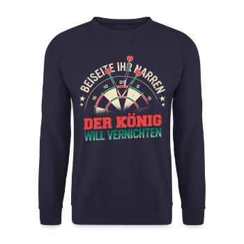 Dart Darts Dartspieler Dartsport - Unisex Pullover - Navy - Vorne - Alina (178cm) & Michal (187cm)