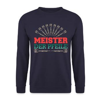 Dart Darts Dartspieler Dartsport - Unisex Pullover - Navy - Vorne - Alina (178cm) & Michal (187cm)