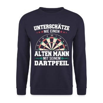 Dart Darts Dartspieler Dartsport - Unisex Pullover - Navy - Vorne - Alina (178cm) & Michal (187cm)