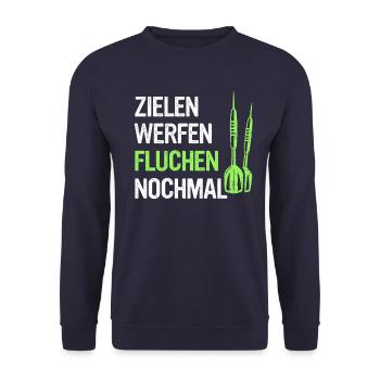 Dart Darts Dartspieler Dartsport - Unisex Pullover - Navy - Vorne - Alina (178cm) & Michal (187cm)