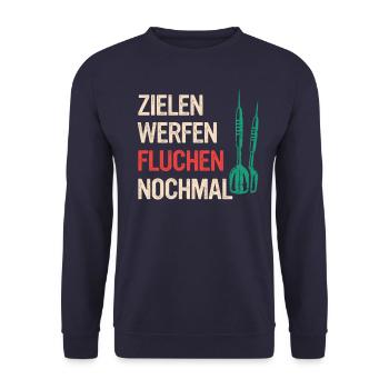 Dart Darts Dartspieler Dartsport - Unisex Pullover - Navy - Vorne - Alina (178cm) & Michal (187cm)