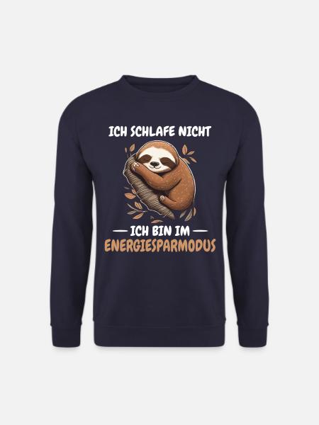 Faultier Faultiere Tier Schlafen Faul - Unisex Pullover - Navy