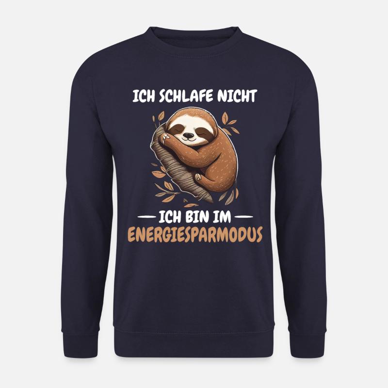 Faultier Faultiere Tier Schlafen Faul - Unisex Pullover - Navy