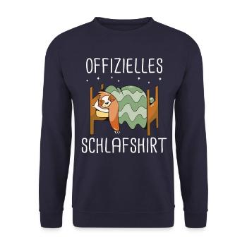 Faultier Faultiere Tier Schlafen Faul - Unisex Pullover - Navy - Vorne - Alina (178cm) & Michal (187cm)