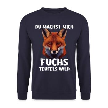 Fuchs Füchse Wildtier Waldtier Rotfuchs - Unisex Pullover - Navy - Vorne - Alina (178cm) & Michal (187cm)