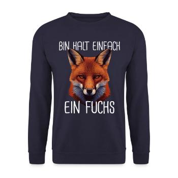Fuchs Füchse Wildtier Waldtier Rotfuchs - Unisex Pullover - Navy - Vorne - Alina (178cm) & Michal (187cm)