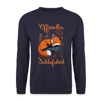 Fuchs Füchse Wildtier Waldtier Rotfuchs - Unisex Pullover - Navy - Vorne - Alina (178cm) & Michal (187cm)