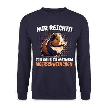 Meerschweinchen Kurzhaar Langhaar Crested - Unisex Pullover - Navy - Vorne - Alina (178cm) & Michal (187cm)
