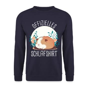 Meerschweinchen Kurzhaar Langhaar Crested - Unisex Pullover - Navy - Vorne - Alina (178cm) & Michal (187cm)