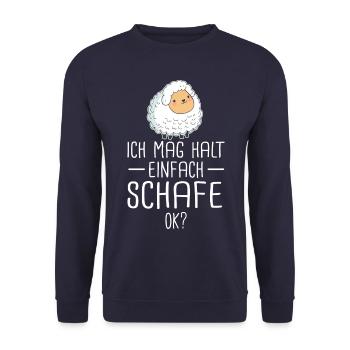 Schafe Schafherde Bauernhof Landwirt Schäfer - Unisex Pullover - Navy - Vorne - Alina (178cm) & Michal (187cm)