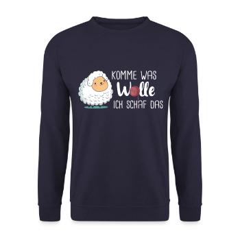 Schafe Schafherde Bauernhof Landwirt Schäfer - Unisex Pullover - Navy - Vorne - Alina (178cm) & Michal (187cm)