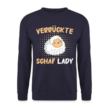 Schafe Schafherde Bauernhof Landwirt Schäfer - Unisex Pullover - Navy - Vorne - Alina (178cm) & Michal (187cm)