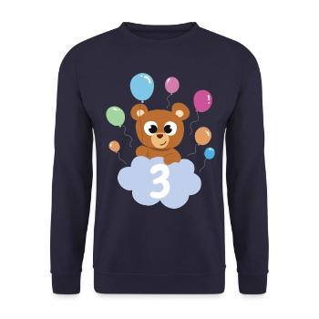 Cadeau 3 ans anniversaire garçon ou fille - Sweat-shirt Unisexe - marine - Devant - Alina (178cm) & Michal (187cm)