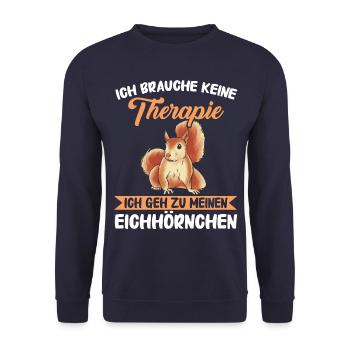 Eichhörnchen Baumhörnchen Squirrel - Unisex Pullover - Navy - Vorne - Alina (178cm) & Michal (187cm)