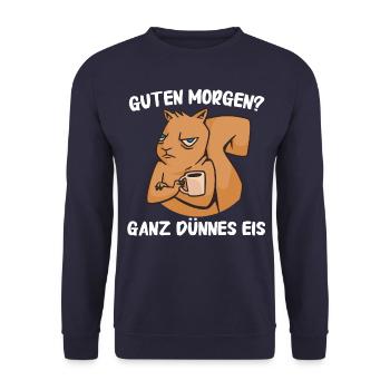 Eichhörnchen Baumhörnchen Squirrel - Unisex Pullover - Navy - Vorne - Alina (178cm) & Michal (187cm)